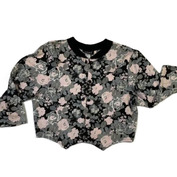 Sauci Vintage Cardigan Blouse Jacket Lightweight Cotton Blend Floral Rose Size L - Picture 5 of 12